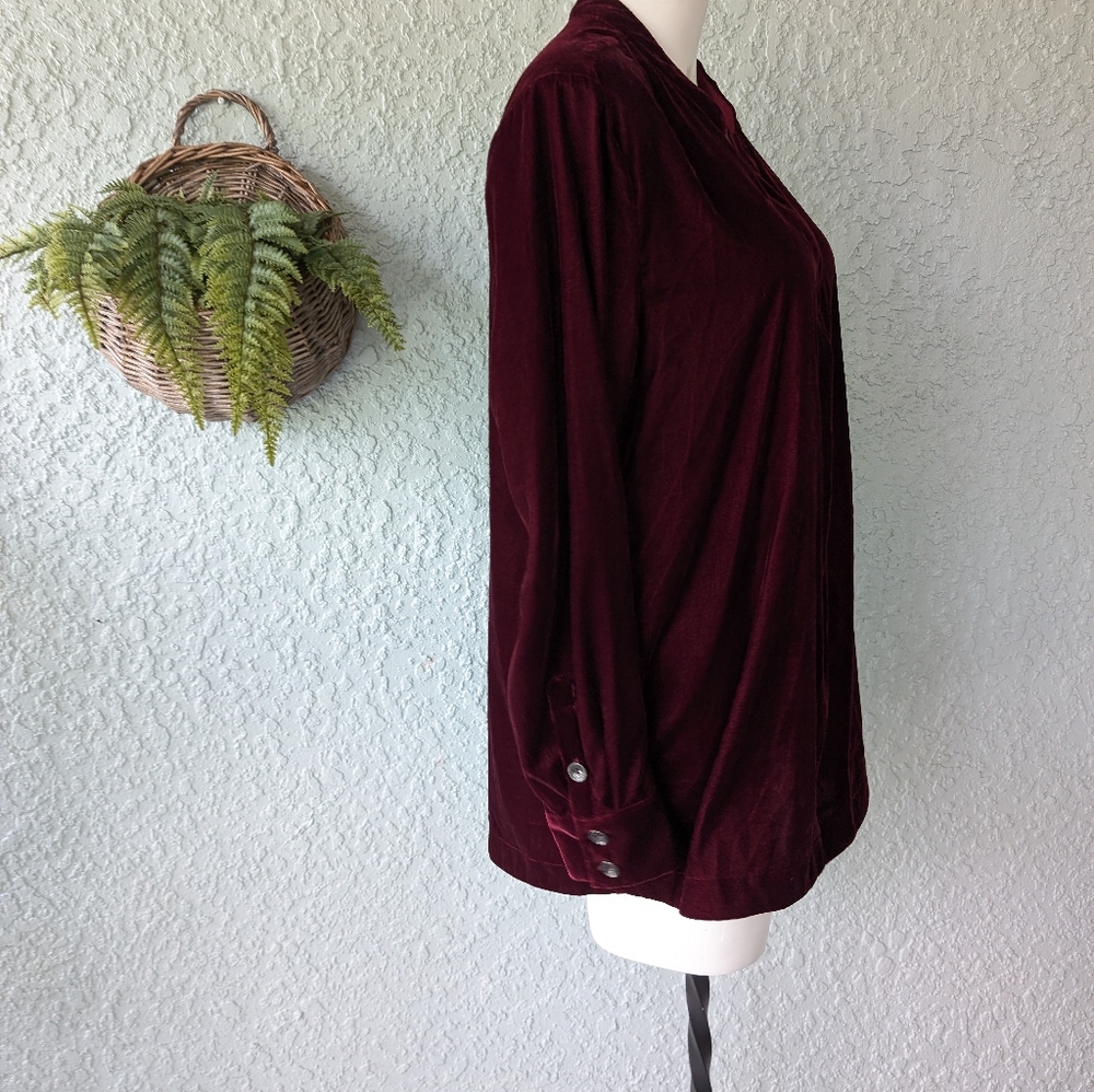 Soft Surroundings Pasada Velvet Top, Size M - Picture 2 of 6
